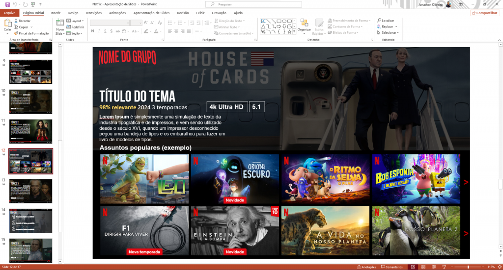 Apresentação de Slides Netflix - Catálogo 2