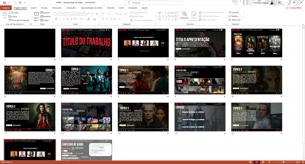 Apresentação de Slides Netflix - Grade
